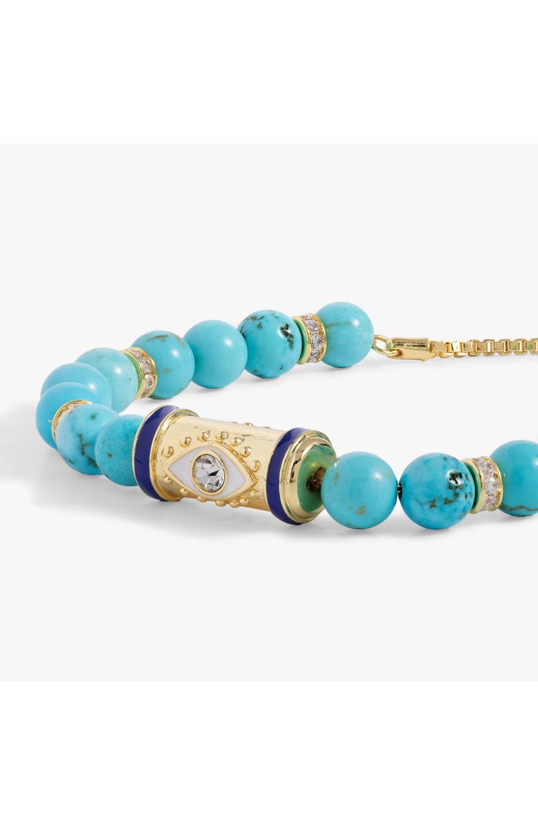 Alex and Ani Evil Eye Bead Bolo Bracelet, Alternate, color, Gold