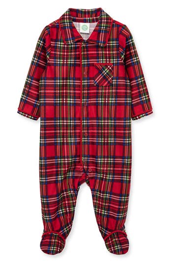 Little Me Plaid Footie In Multi