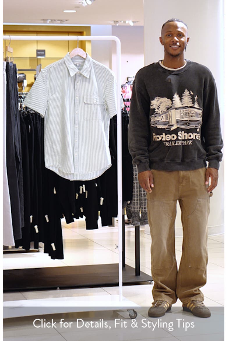 Allday Oxford Single Pocket Short Sleeve Button-Up Shirt video