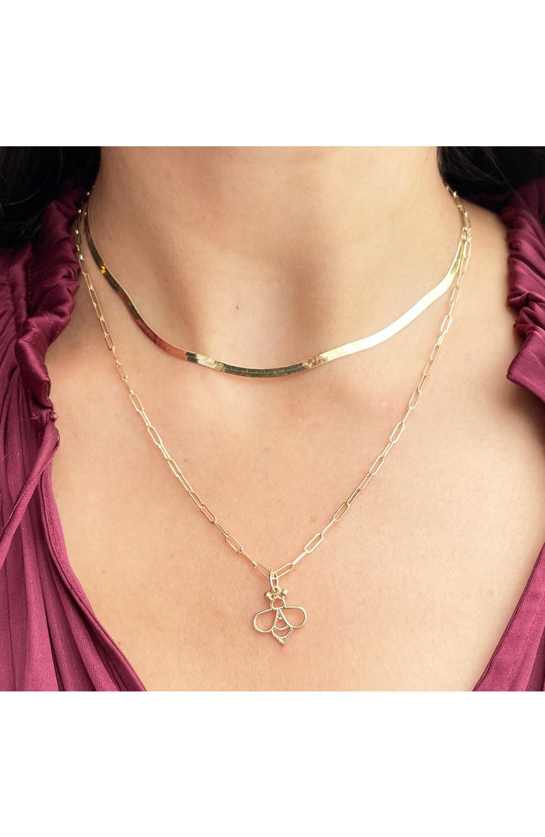 The Lovery Fine Jewelry Mini Gold Bee Charm, Alternate, color, Yellow Gold