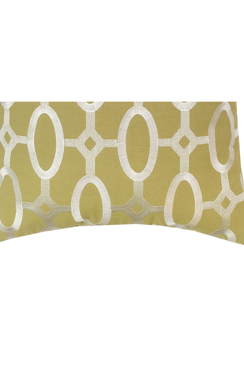 Cream on Green Tufted Accent Pillow 17" x 17", Alternate, color, Green