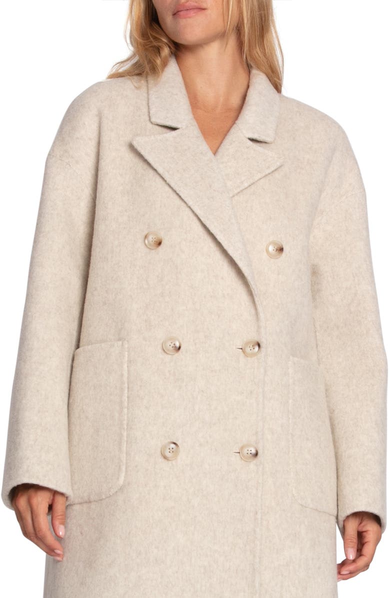 Belle & Bloom Free Love Double Breasted Maxi Coat, Alternate, color, Oat Marle