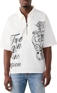 True Religion Tiger Half Zip Shirt