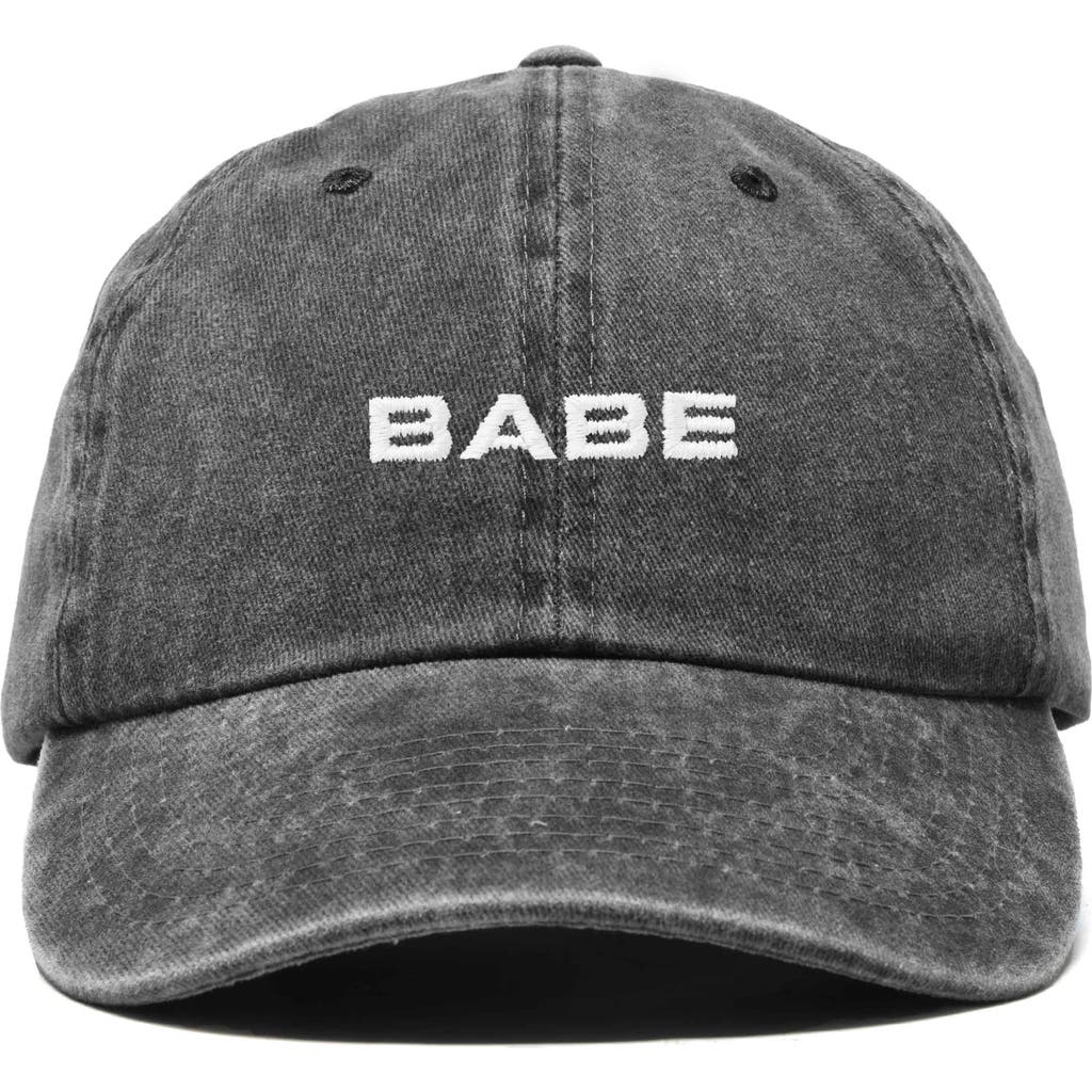 Dalix Babe Embroidered Cap In Washed Black