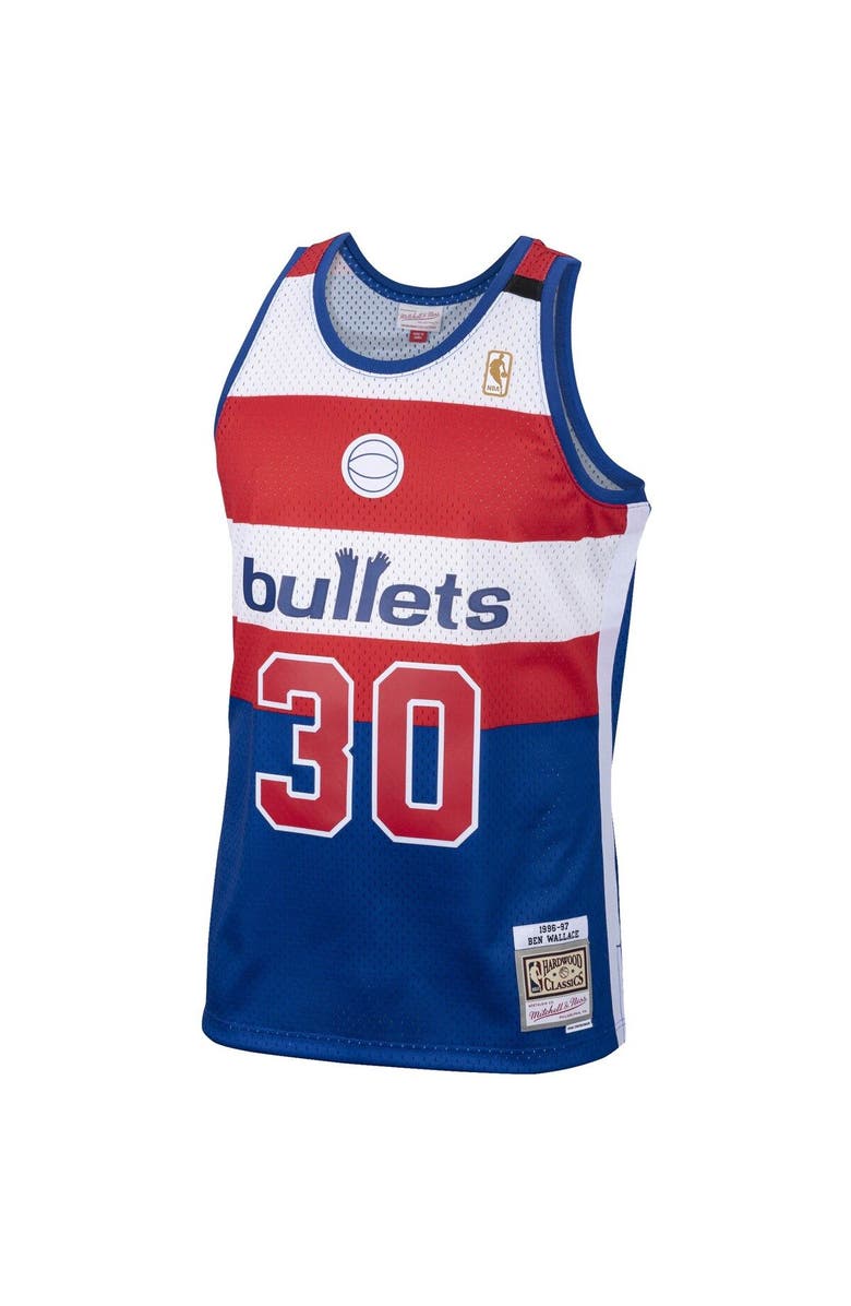 Mitchell & Ness Men's Mitchell & Ness Ben Wallace Royal Washington Bullets 2001/02 Hardwood Classics Swingman Jersey, Alternate, color, Royal