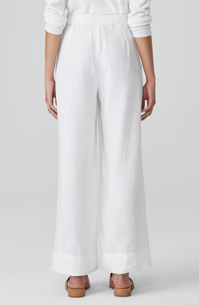 Pleated High Waist Organic Linen Wide Leg Pants