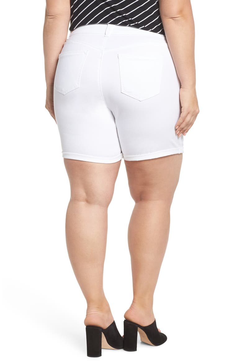 'Ab'Solution Stretch Cotton Shorts, Alternate, color, OPTIC WHITE