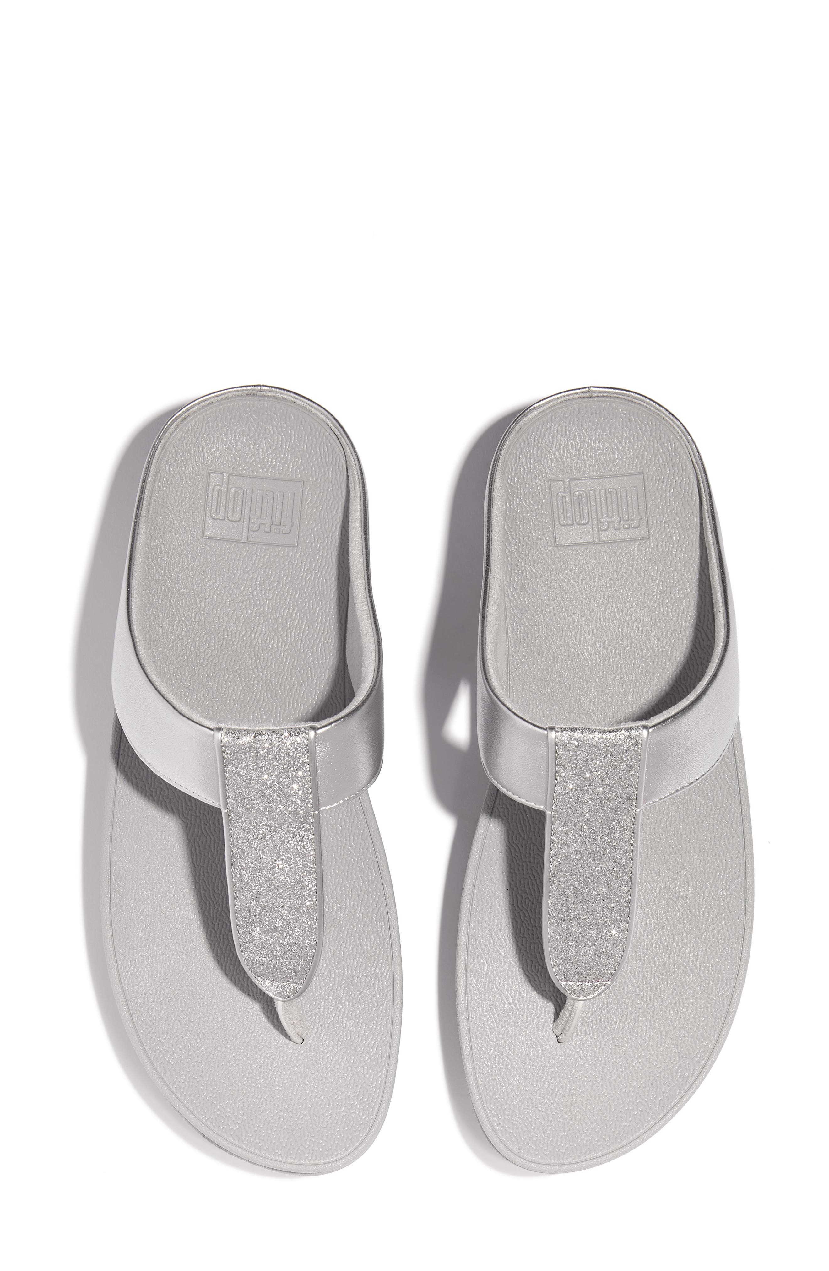 FitFlop Fino Platform Wedge Flip Flop, Alternate, color, Silver