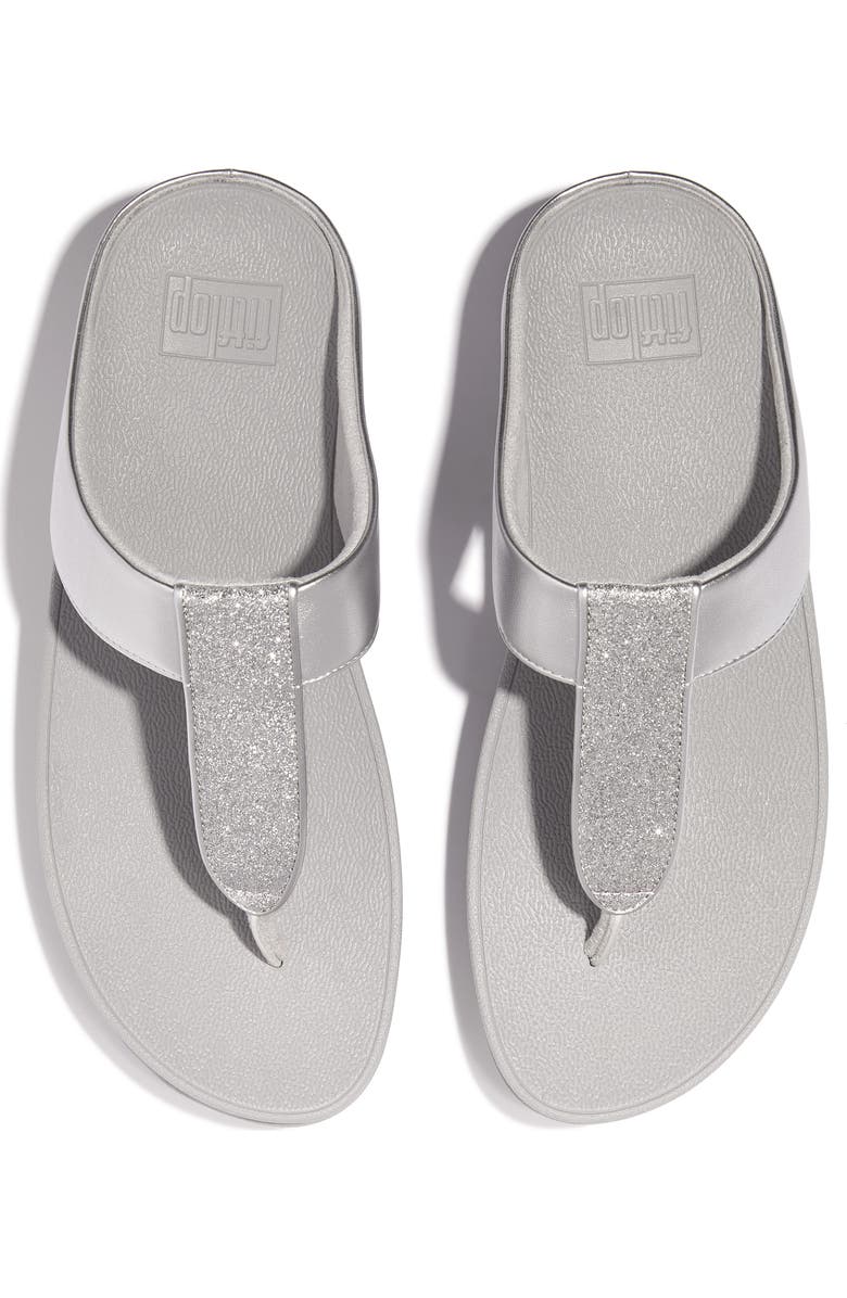 FitFlop Fino Platform Wedge Flip Flop, Alternate, color, Silver