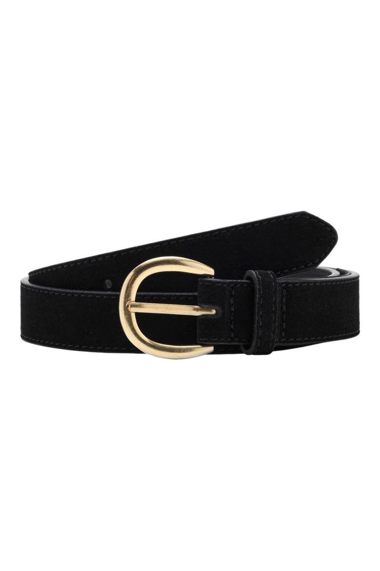 Suede Leather Belt, Alternate, color, BLACK