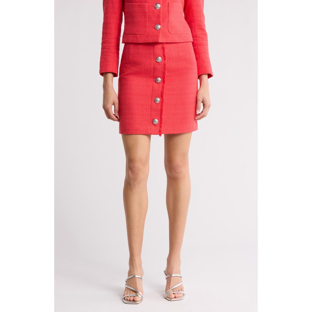 Veronica Beard Melia Tweed Miniskirt In Watermelon