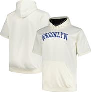 PROFILE Men's Profile Oatmeal Brooklyn Dodgers Big & Tall Cooperstown Collection Contrast Short Sleeve Pullover Hoodie