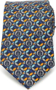 Cufflinks, Inc. Star Wars™ Millennium Falcon Navy Motif Silk Tie