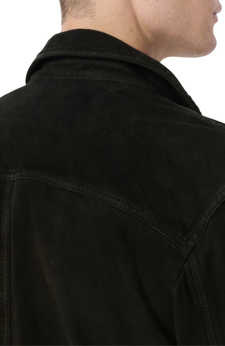 rag & bone Suede Trucker Jacket, Alternate, color, Black