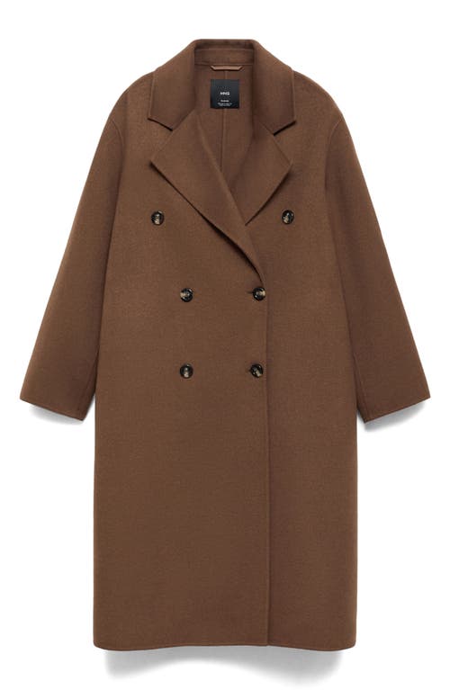 Mango Handmade Oversize Wool Blend Coat In Brown