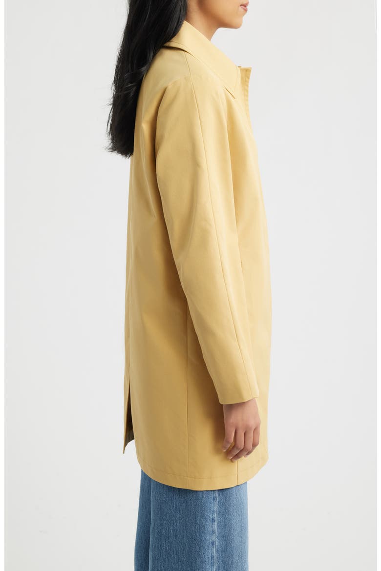 Fly Front Longline Rain Jacket, Alternate, color, VINTAGE MUSTARD