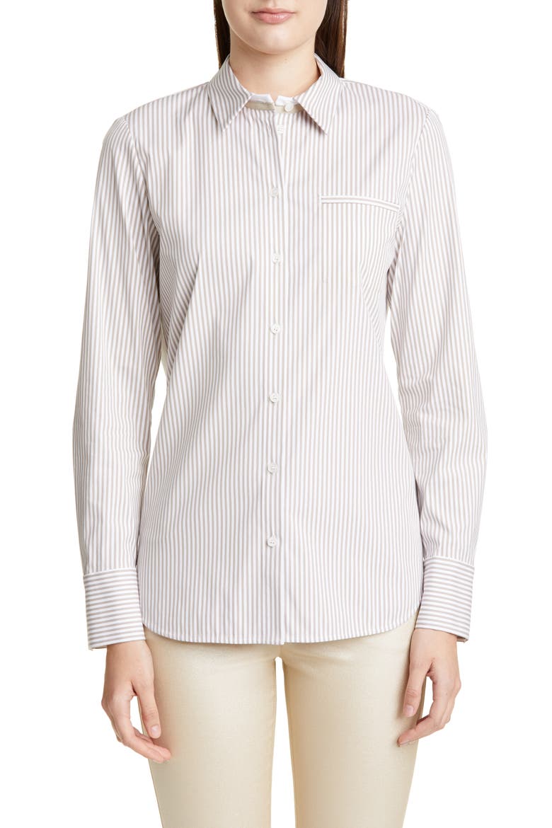 Paget Courtland Stripe Blouse, Main, color, DUNE MULTI