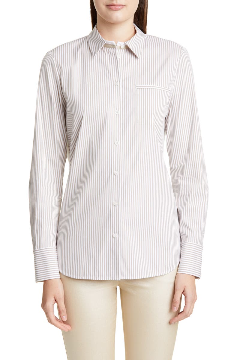 Lafayette 148 New York Paget Courtland Stripe Blouse, Main, color, 