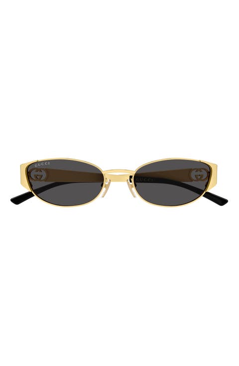 55mm Polarized Gradient Oval Sunglasses