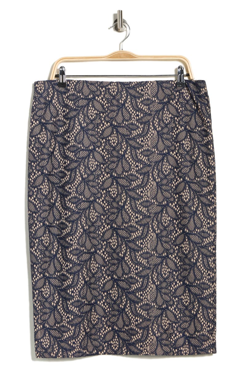 Renee C Jacquard Pencil Skirt, Main, color, Navy
