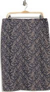 Renee C Jacquard Pencil Skirt