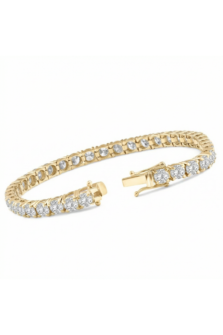 13Ct Round-Cut Diamond Tennis Bracelet 14k Gold 7" Lab Grown, Alternate, color, 14k Yellow Gold