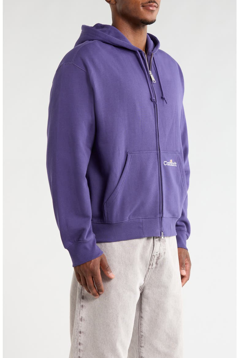 Embroidered Logo ZIp Hoodie, Alternate, color, CALLA