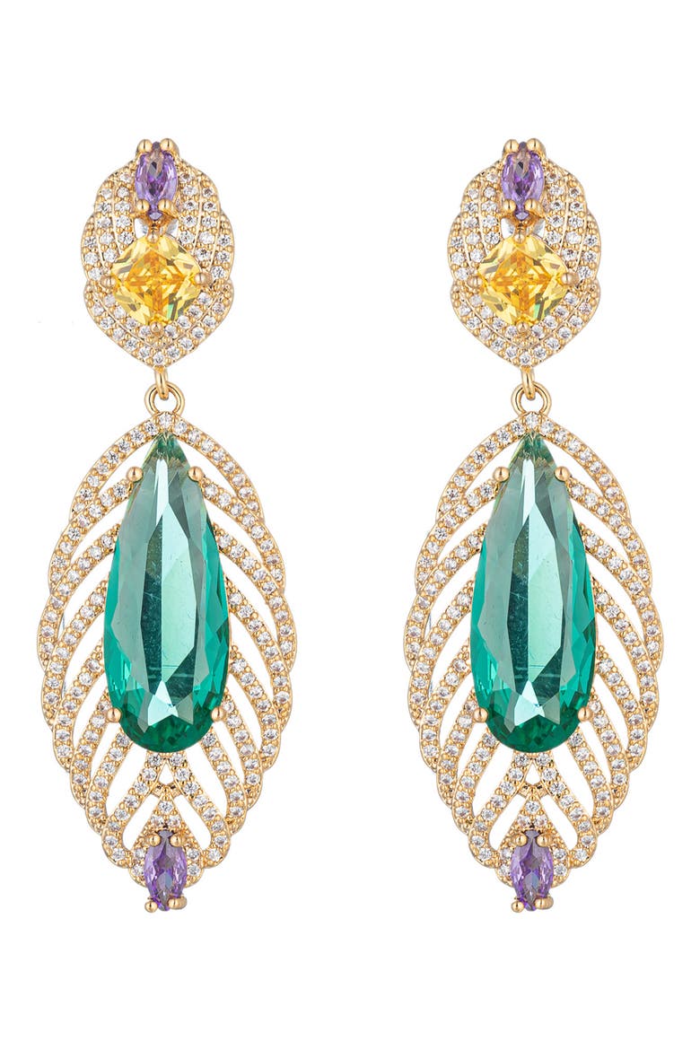 Billie CZ Statement Drop Earrings, Main, color, GOLD