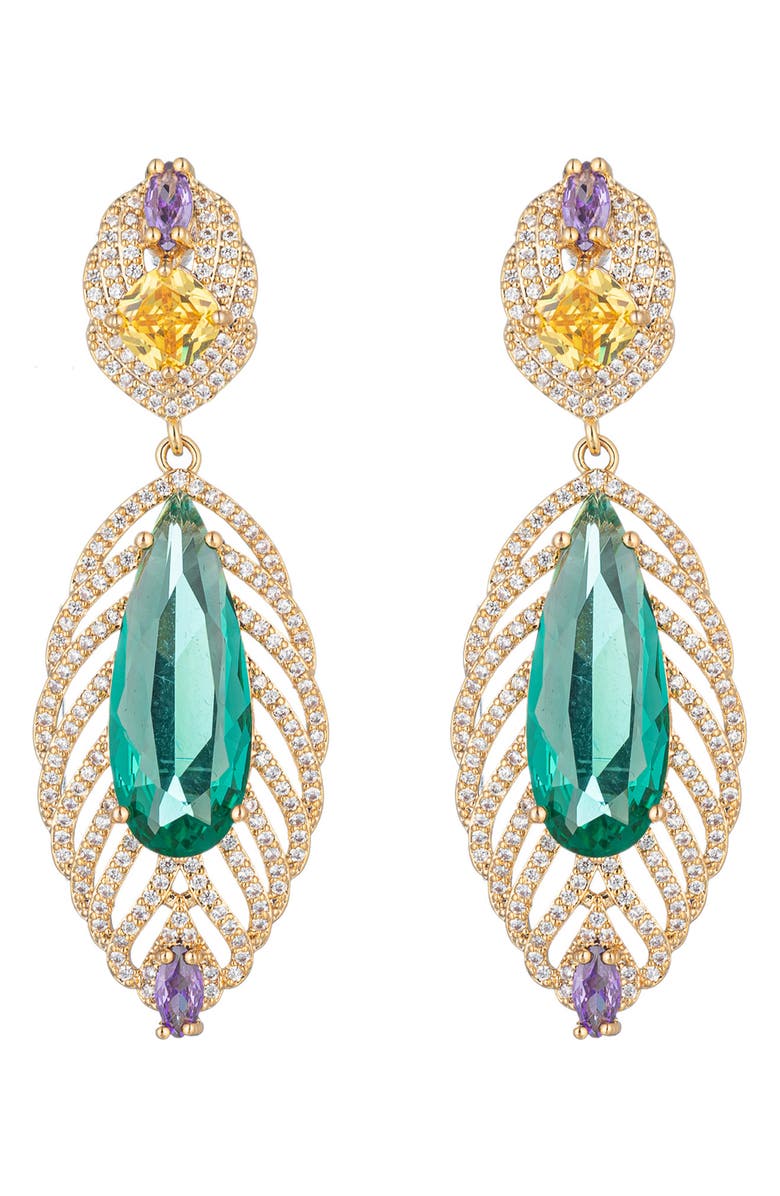 EYE CANDY LOS ANGELES Billie CZ Statement Drop Earrings, Main, color, 