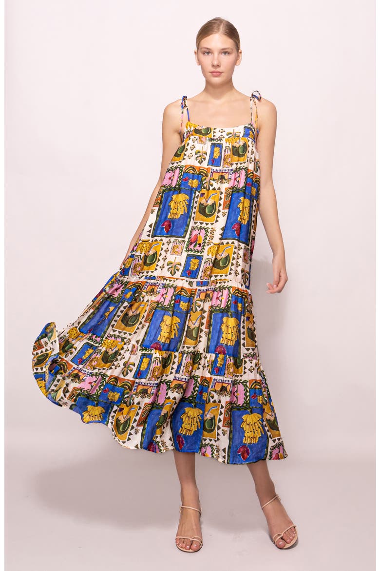 Trapeze Maxi Sundress, Alternate, color, MULTI PATCHWORK