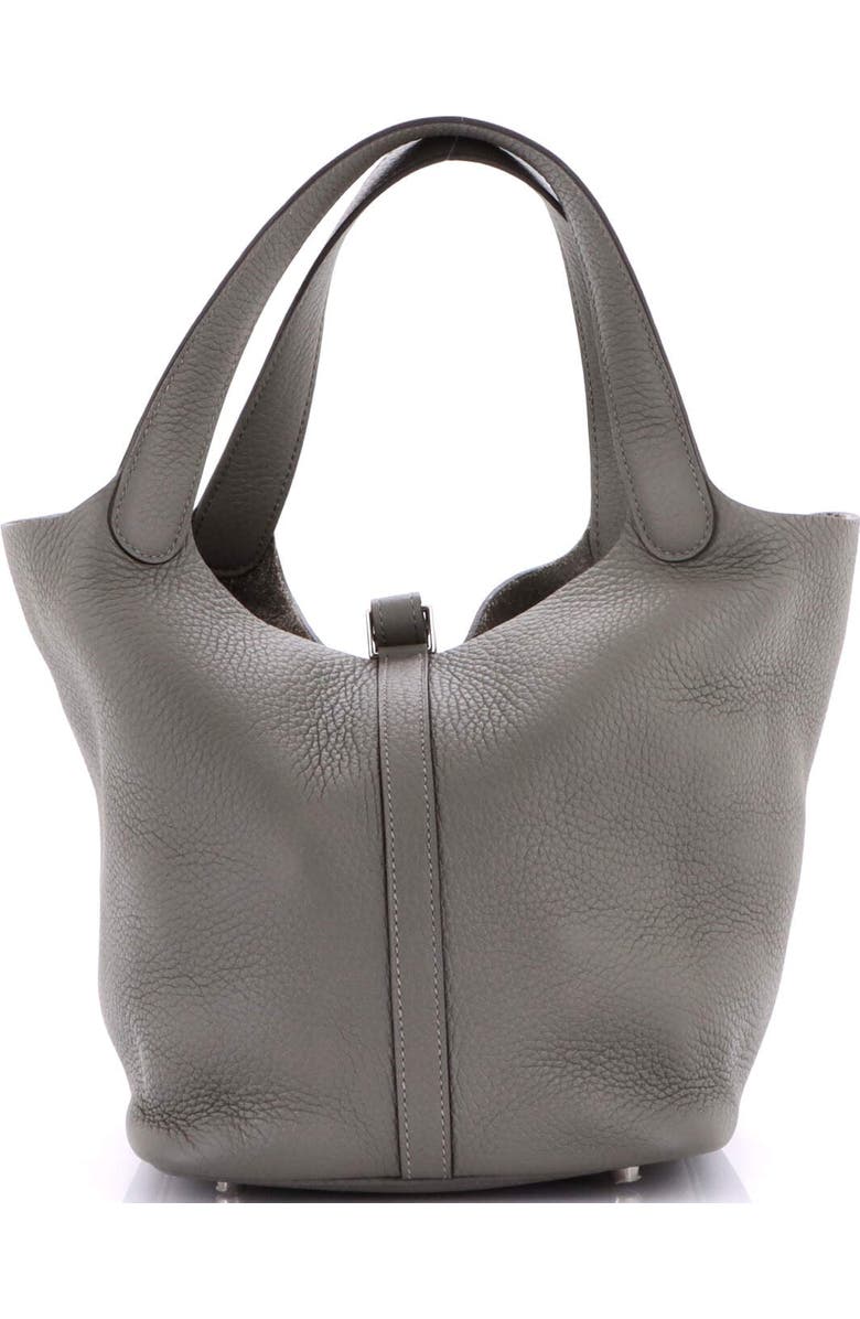 Pre-Owned Hermes Picotin Lock Bag Clemence MM, Alternate, color, Gris Meyer