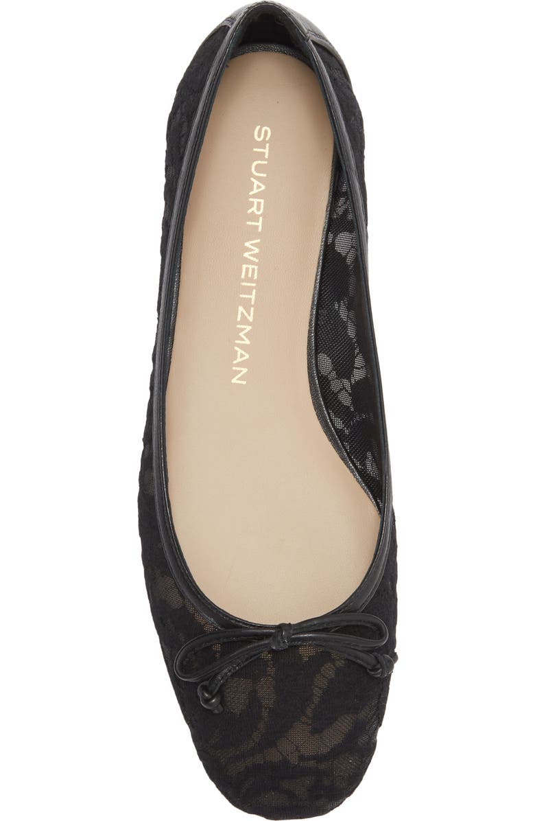Stuart Weitzman Arabella Lace Ballet Flat, Alternate, color, Black