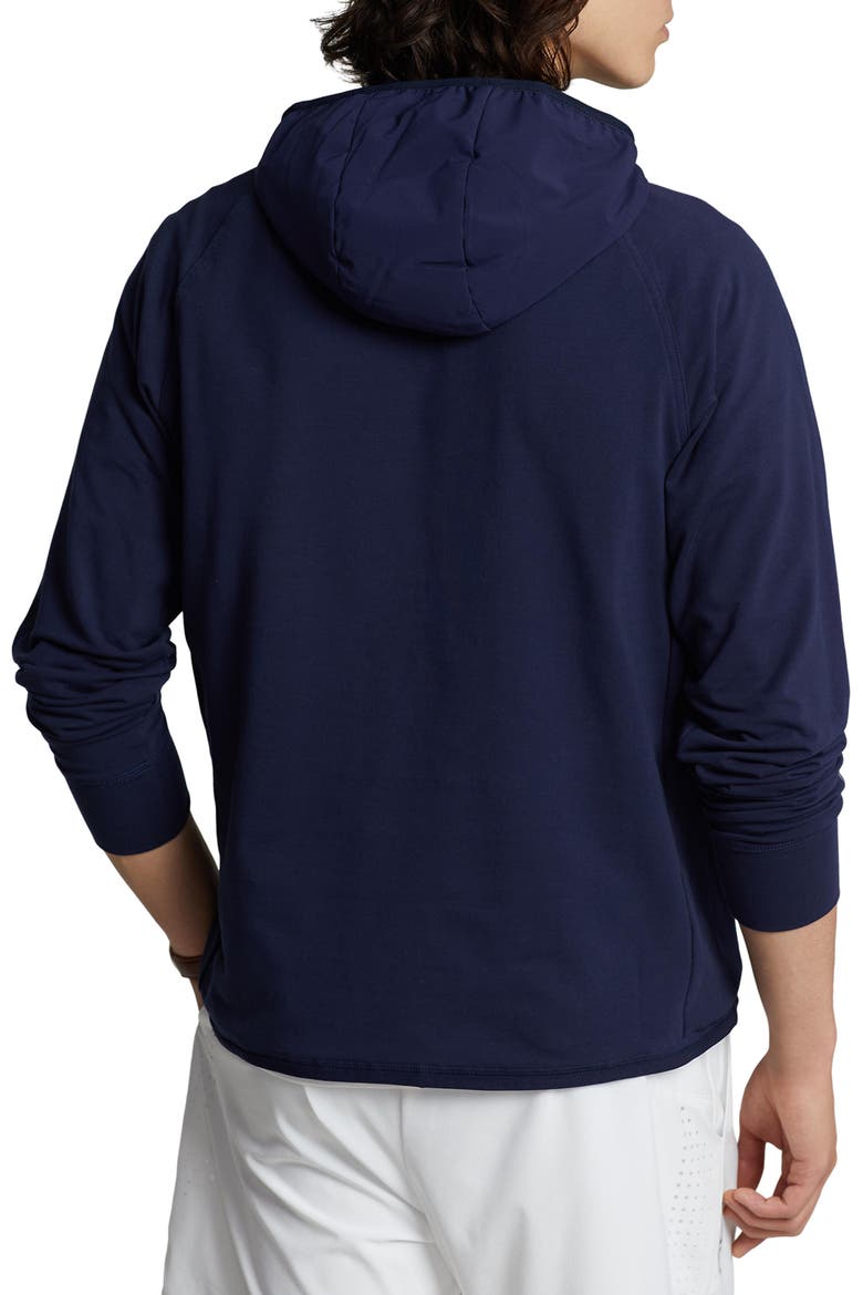 Techy Terry Half Zip Hoodie, Alternate, color, REFINED NAVY