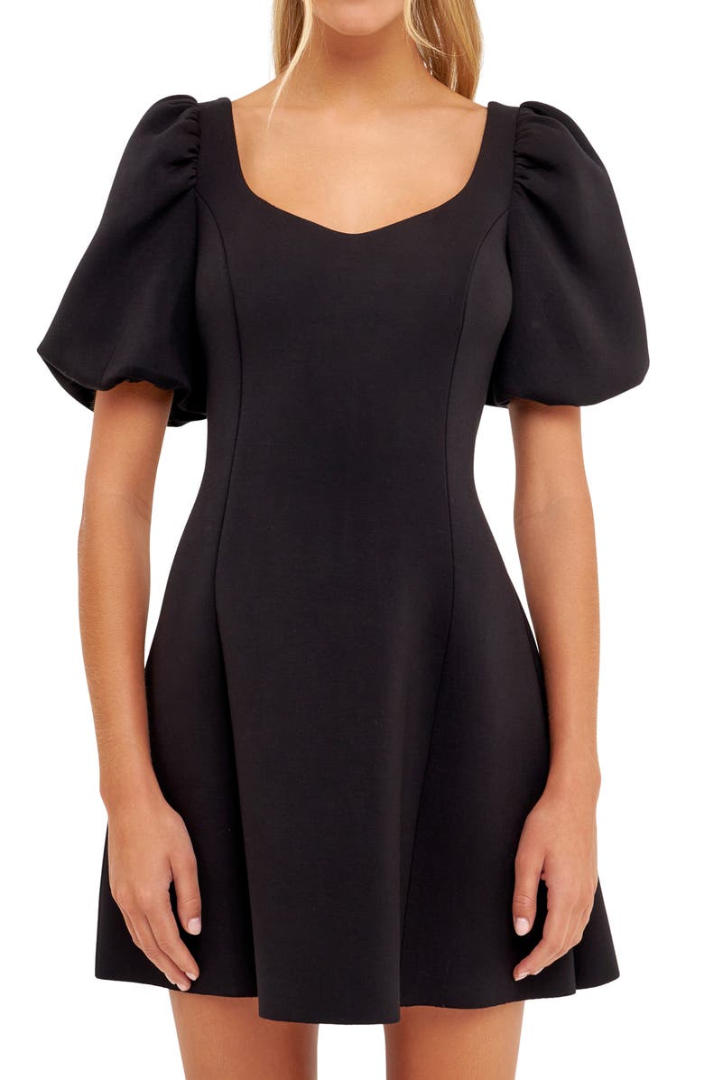 English Factory Puff Sleeve Minidress, Alternate, color,