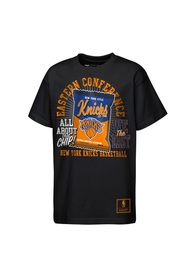 Youth Mitchell & Ness  Black New York Knicks All About the Chip Premium T-Shirt, Main, color, Black