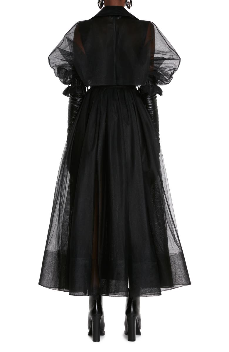 McQueen Paris Puff Sleeve Mesh Coat, Alternate, color, 