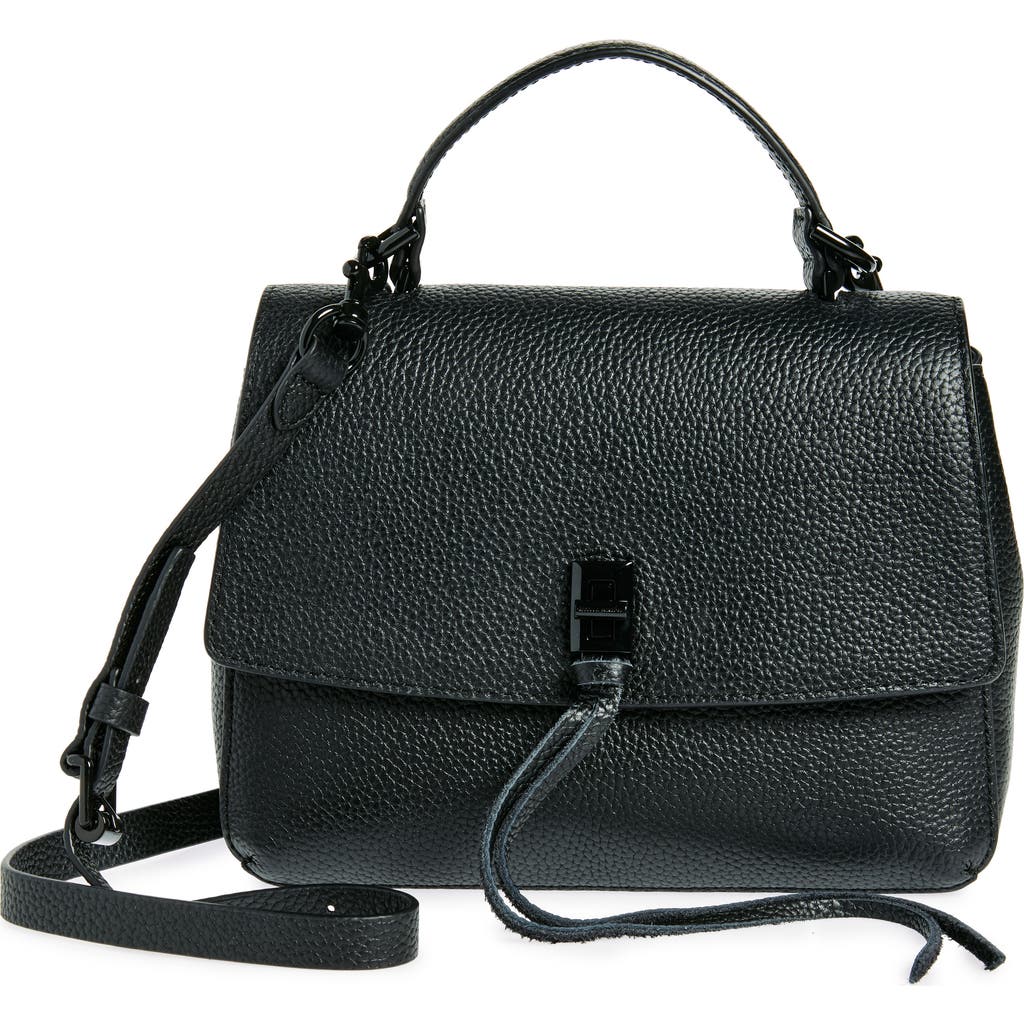 Rebecca Minkoff Darren Leather Top Handle Messenger Bag In Black