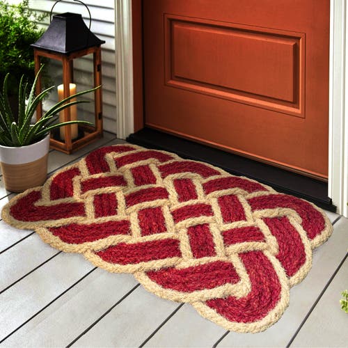 JONATHAN Y JONATHAN Y MAEVE CLASSIC COASTAL SCALLOPED BASKETWEAVE COIR INDOOR/OUTDOOR DOORMAT