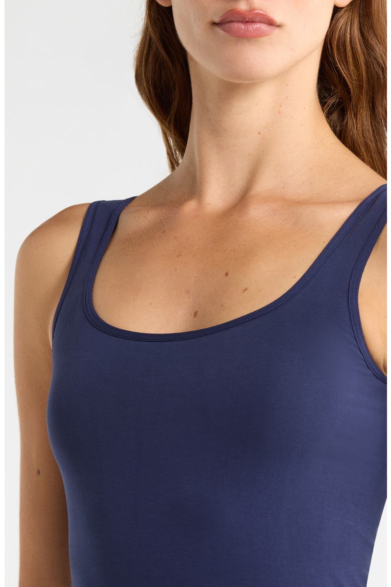 Seamless Cotton Blend Tank, Alternate, color, NAVY PEACOAT