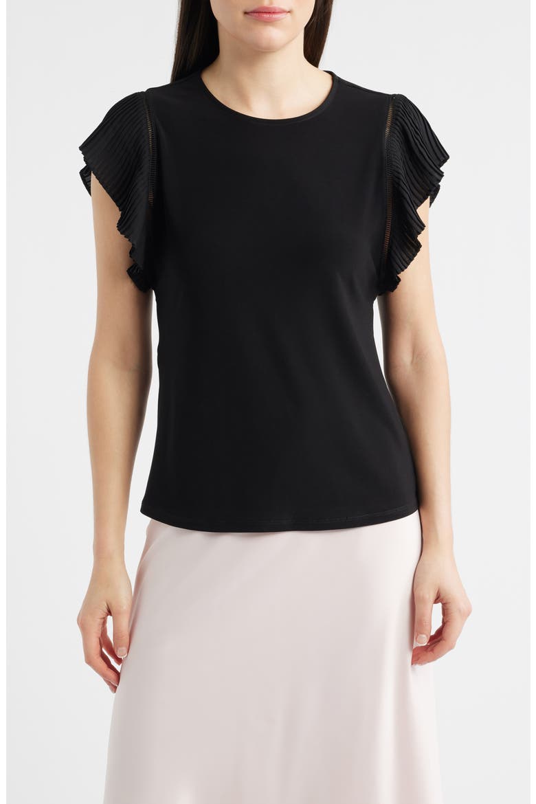 Pleat Sleeve Top, Main, color, ANNE BLACK