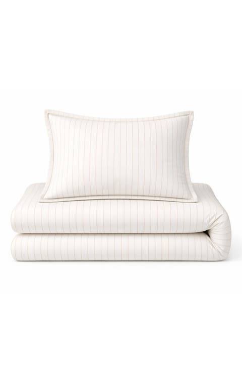 Golden Stripe Duvet Cover, Sheet & Shams Set