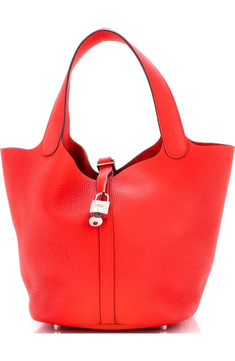 Pre-Owned Hermes Picotin Lock Bag Clemence MM, Main, color, Rouge De Coeur