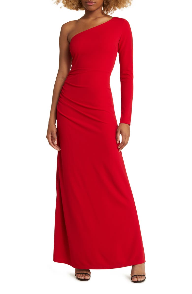 Lulus One to Cherish One-Shoulder A-Line Gown, Main, color,