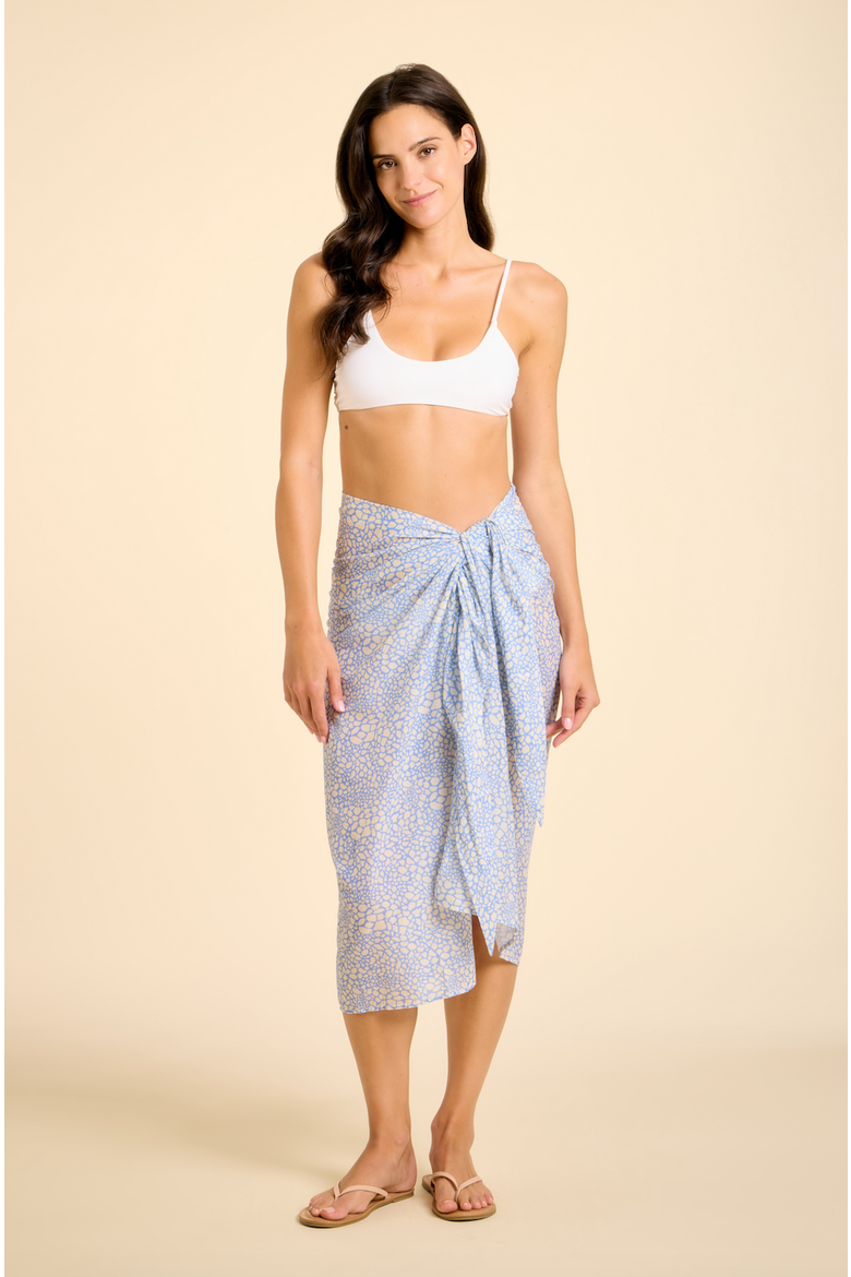 Forte Lightweight Sarong, Alternate, color, Blue/Cream Animal Print