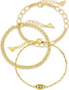 Sterling Forever Set of 3 Chain Bracelets