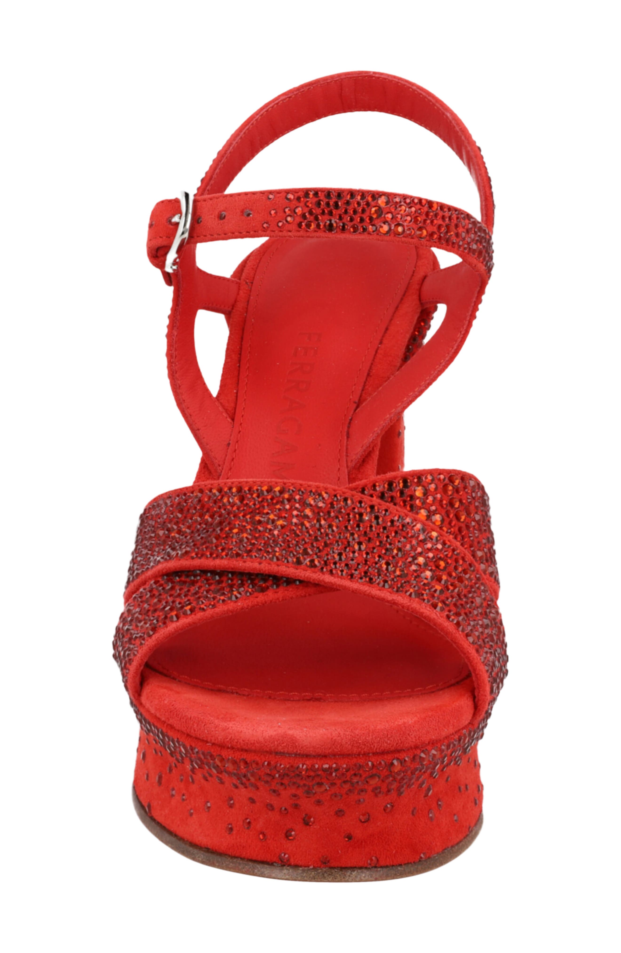 Sonya Leather Platform Sandal, Alternate, color, RED