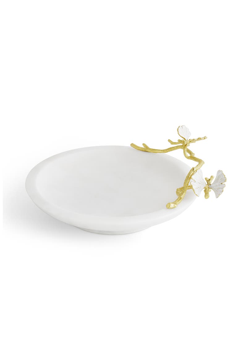 Butterfly Ginkgo Trinket Tray, Alternate, color, WHITE