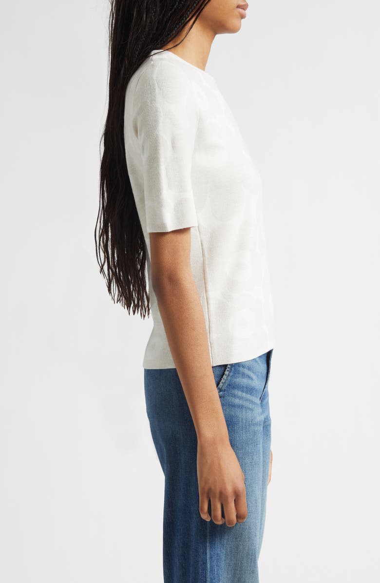 Marimekko Kertyä Unikko Jacquard Merino Wool Blend Knit Top, Alternate, color, White Off White