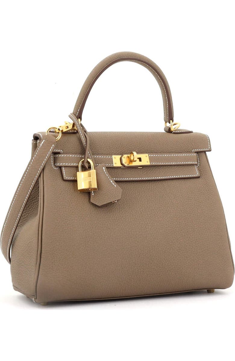 Pre-Owned Hermes Kelly Handbag Grey Togo with Gold Hardware 25, Alternate, color,