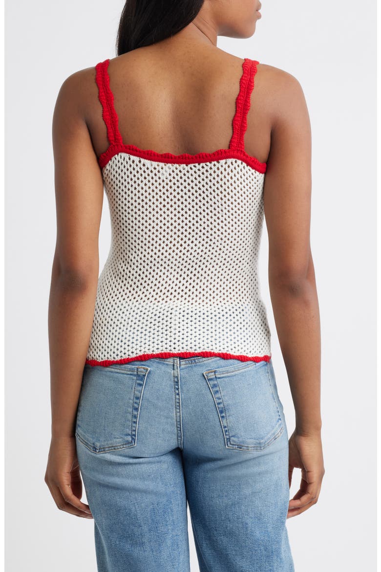 x Styled by COCO! Marcie Embroidered Open Stitch Camisole, Alternate, color, IVORY